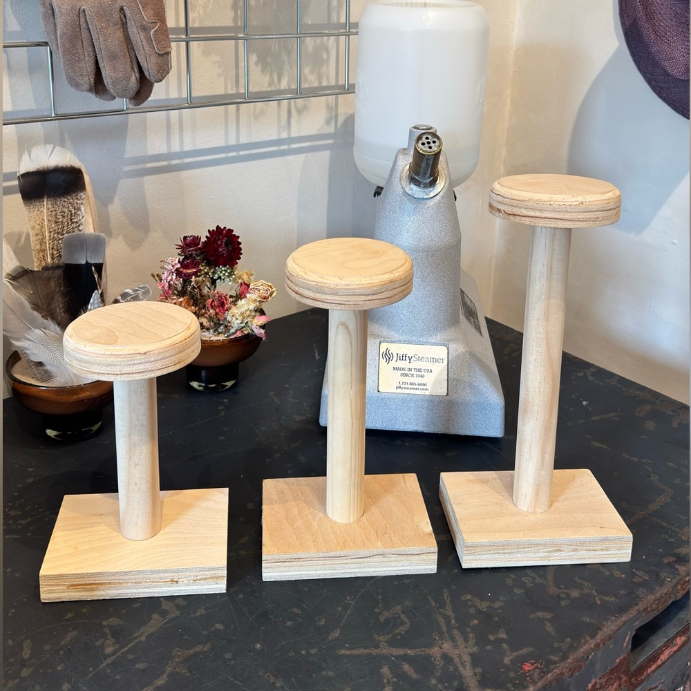 Wood Hat Display Stands – Set of 3